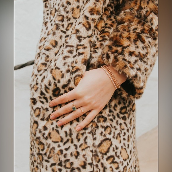 Faux fur leopard coat could fit small peacoat trench pockets snaps mobwife gift - Picture 12 of 12